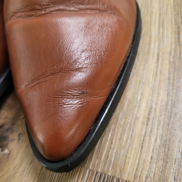 FABIANELLI Pointed Toe Women's Ankle Leather Boots Chelsea Booties Size 8 Brown - Picture 10 of 10